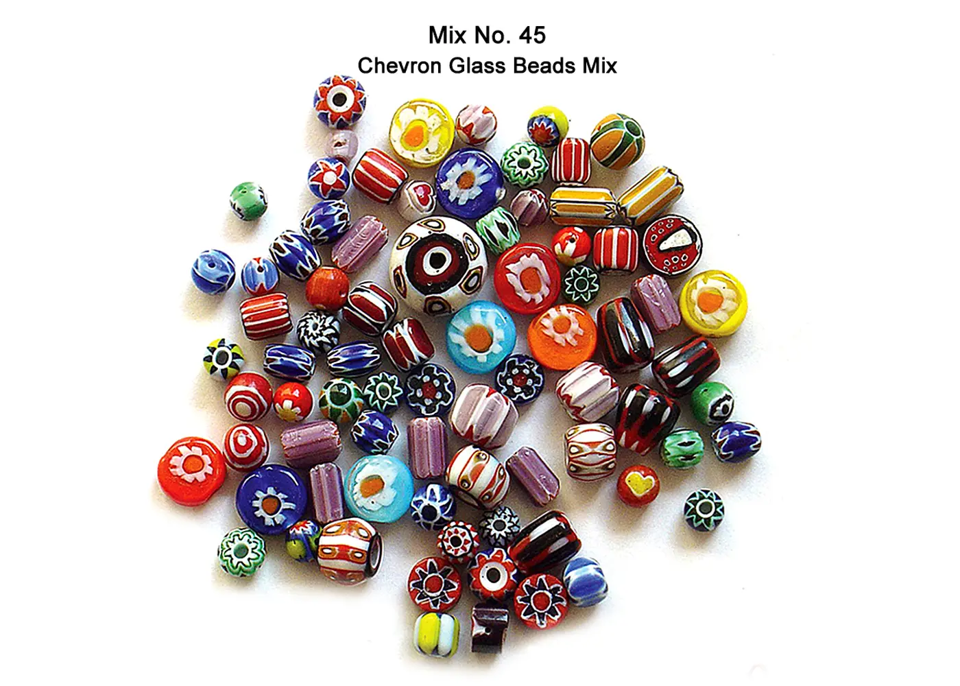 Chevron Glass Beads Mix